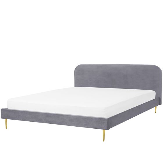 Seng Velour FLAYAT 180 x 200 cm Grå