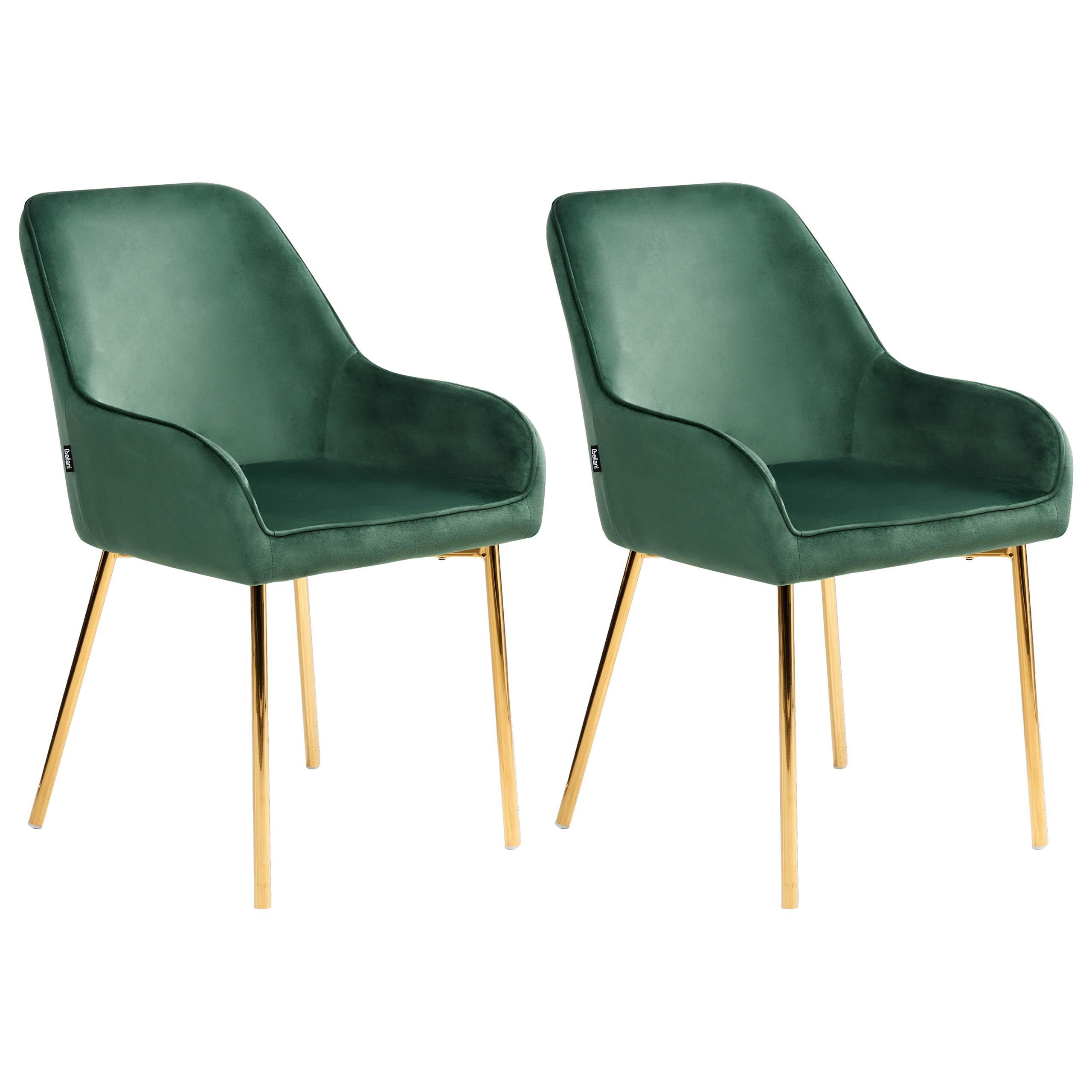 Sæt med 2 spisebordsstole LOVERNA Velour Grøn