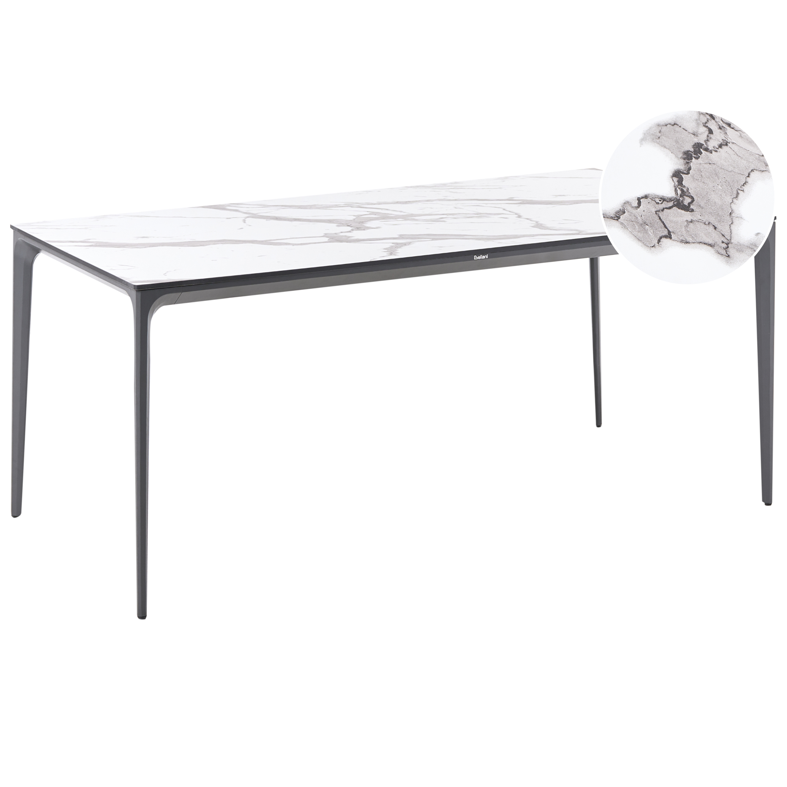Havebord SOVARETO 180 cm 90 cm Marmor effekt Hvid marmor
