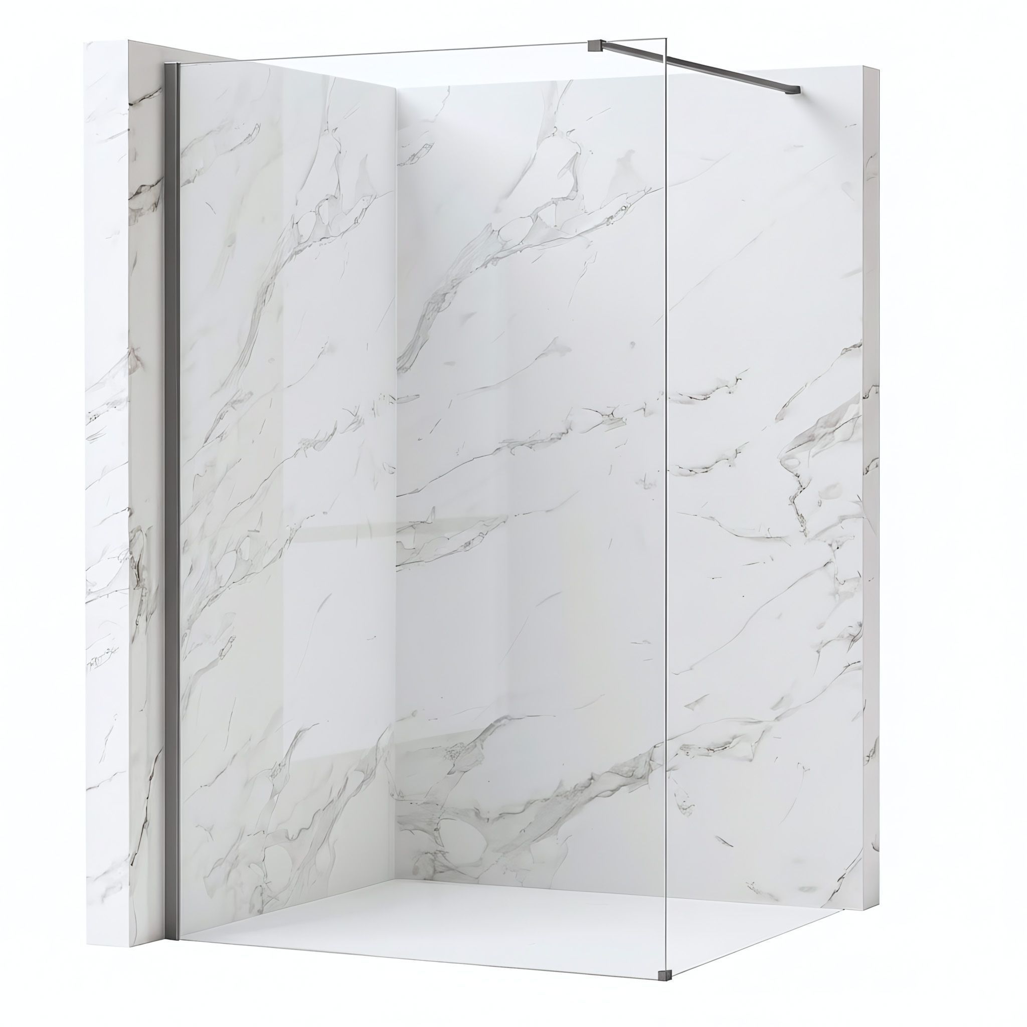 REA brusevæg Flexi Transparent 140 Titan, 120x140x195cm