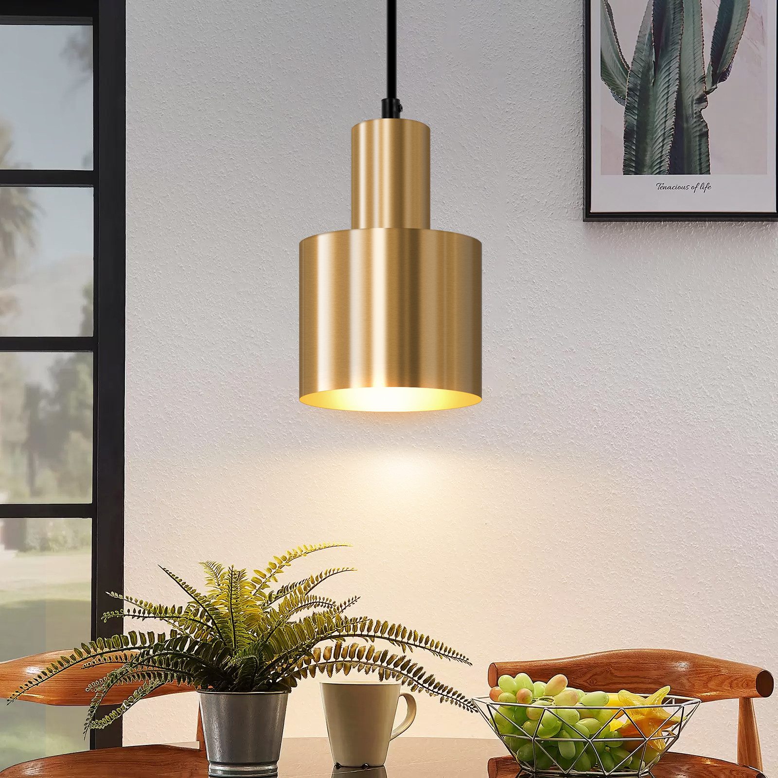 NETTLIFE pendellampe spisebord pendellampe vintage spisestue 1 flamme spiseområde guld moderne design E27