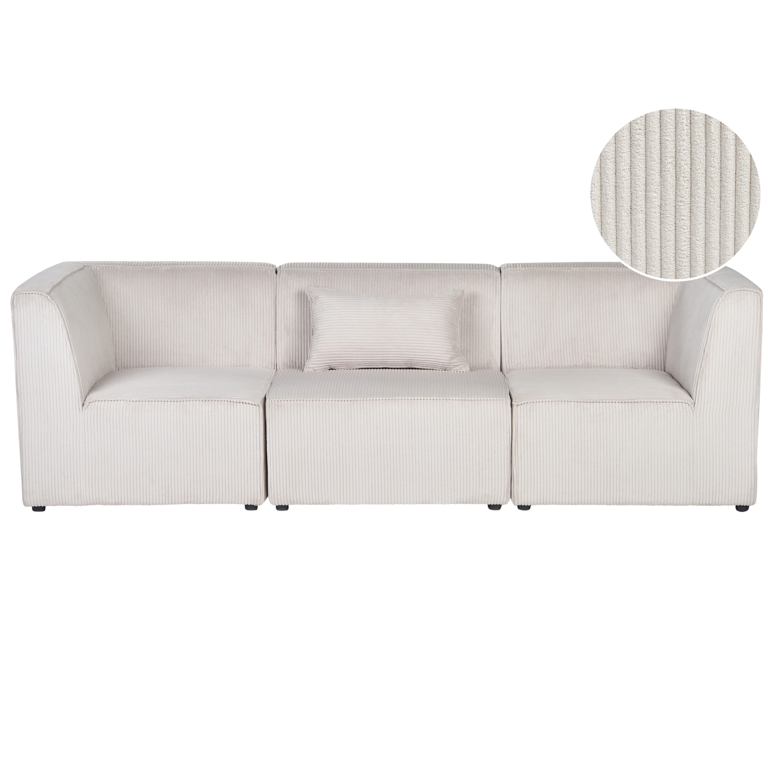 Modulsofa 3 personers LEMVIG Fløjl Beige