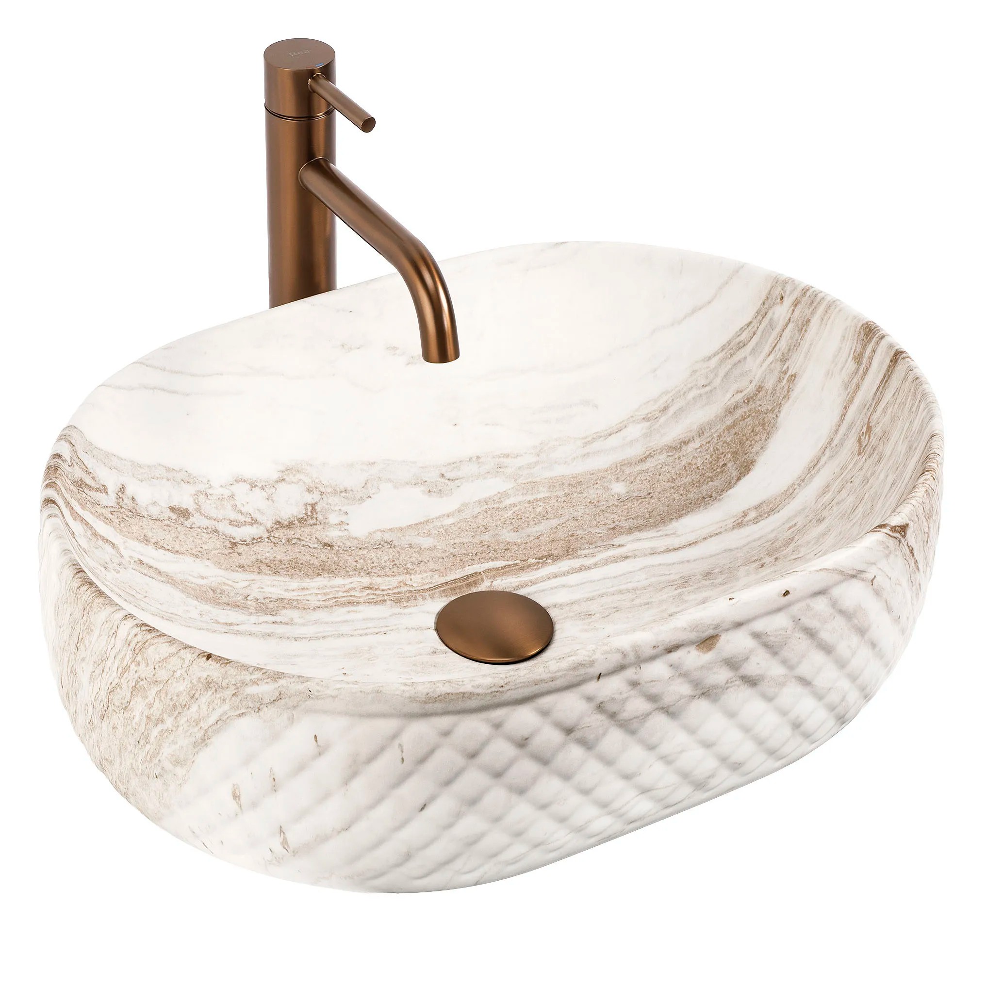 REA bordmonteret håndvask Oktawia Saturn Beige, 50x35,5x15cm