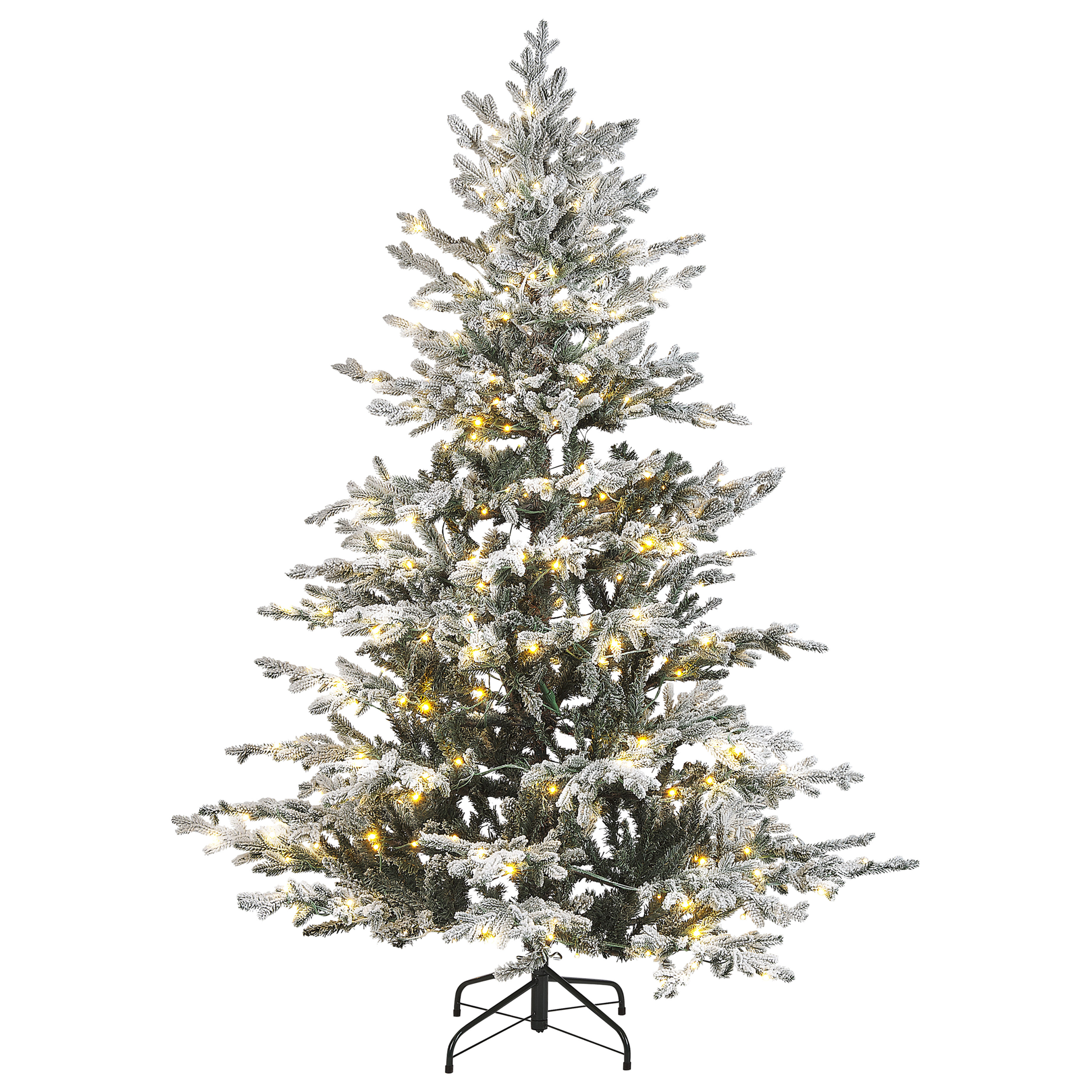 Sneklædt juletræ LED BRISCO 180 cm Hvid