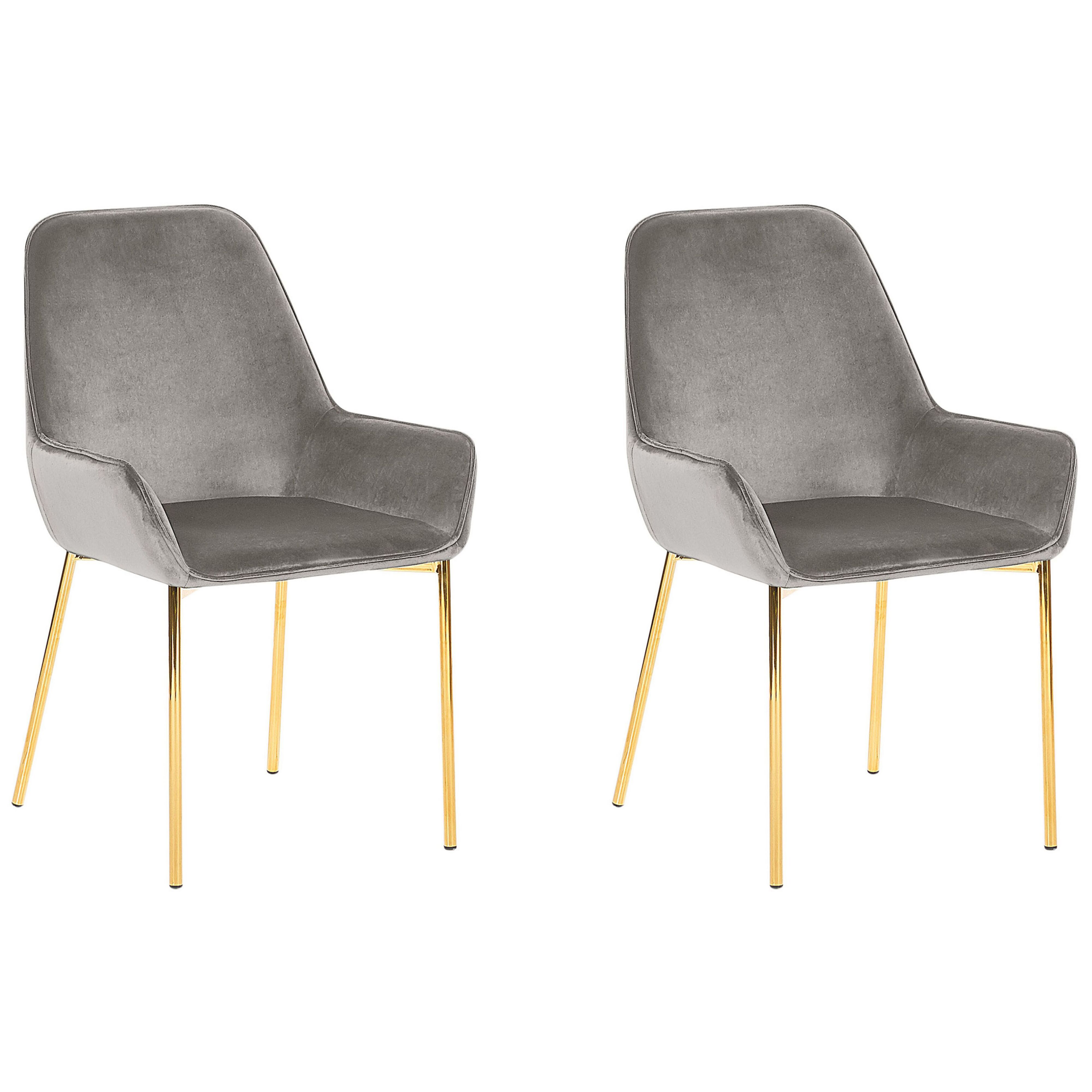 Sæt med 2 spisebordsstole LOVERNA Velour Grå