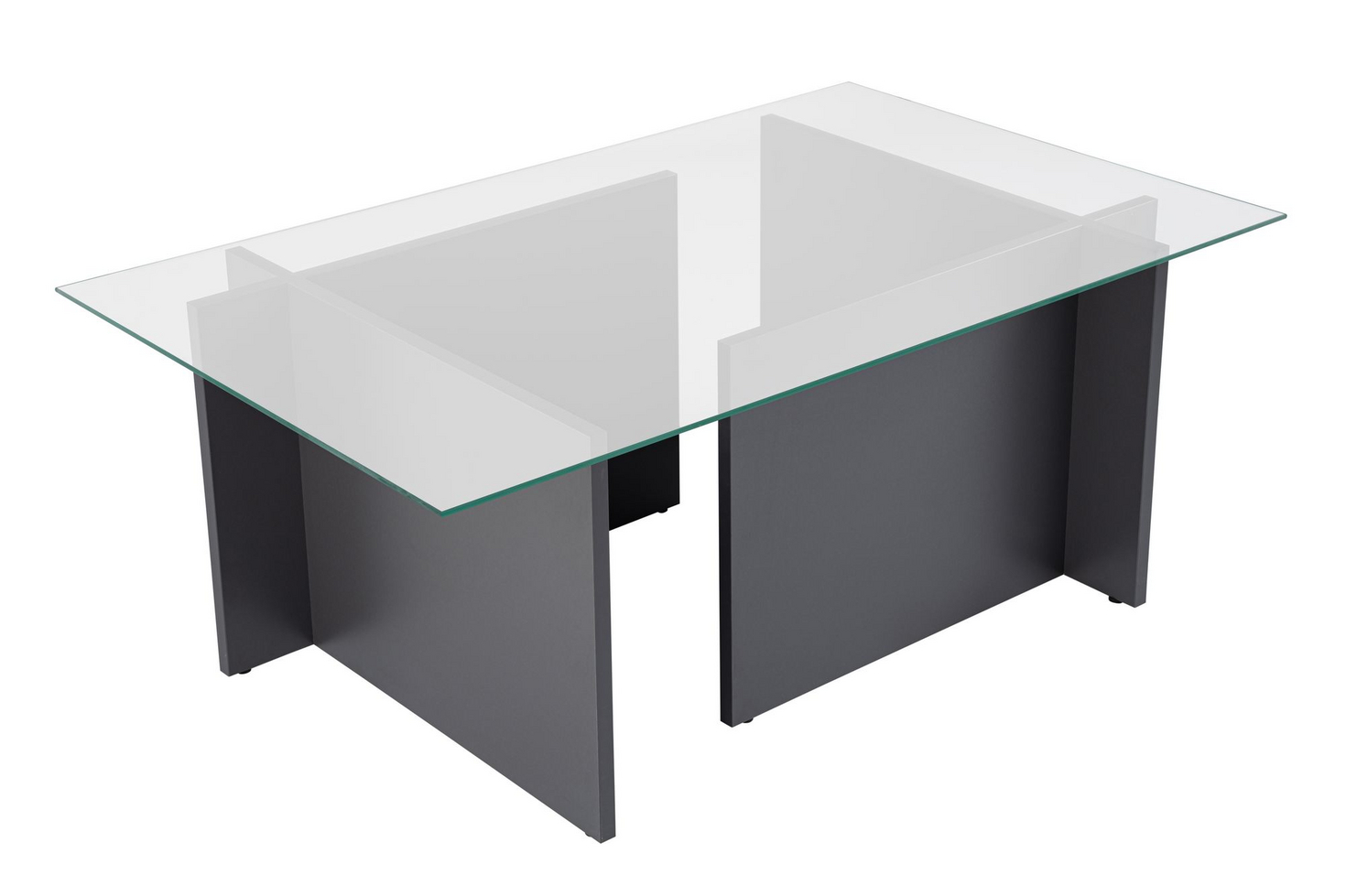 Norda Design Moderne sofabord, 105 x 65 x 40 cm | 100% hærdet glas og melaminbelagt ramme | stilfuldt industrielt design