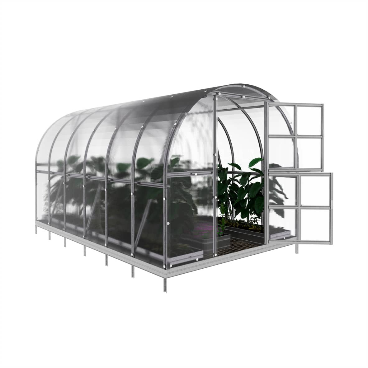 Drivhus KLASIKA ARCH 12 m2, 3 m x 4 m, 4 mm polycarbonatdæksel
