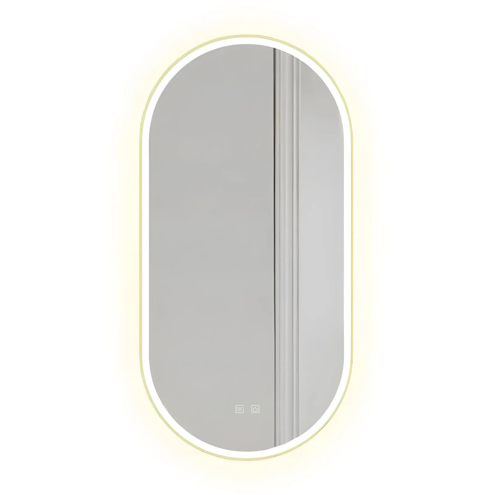 REA spejl LED OVL 50x100cm Guld 4x50x100cm