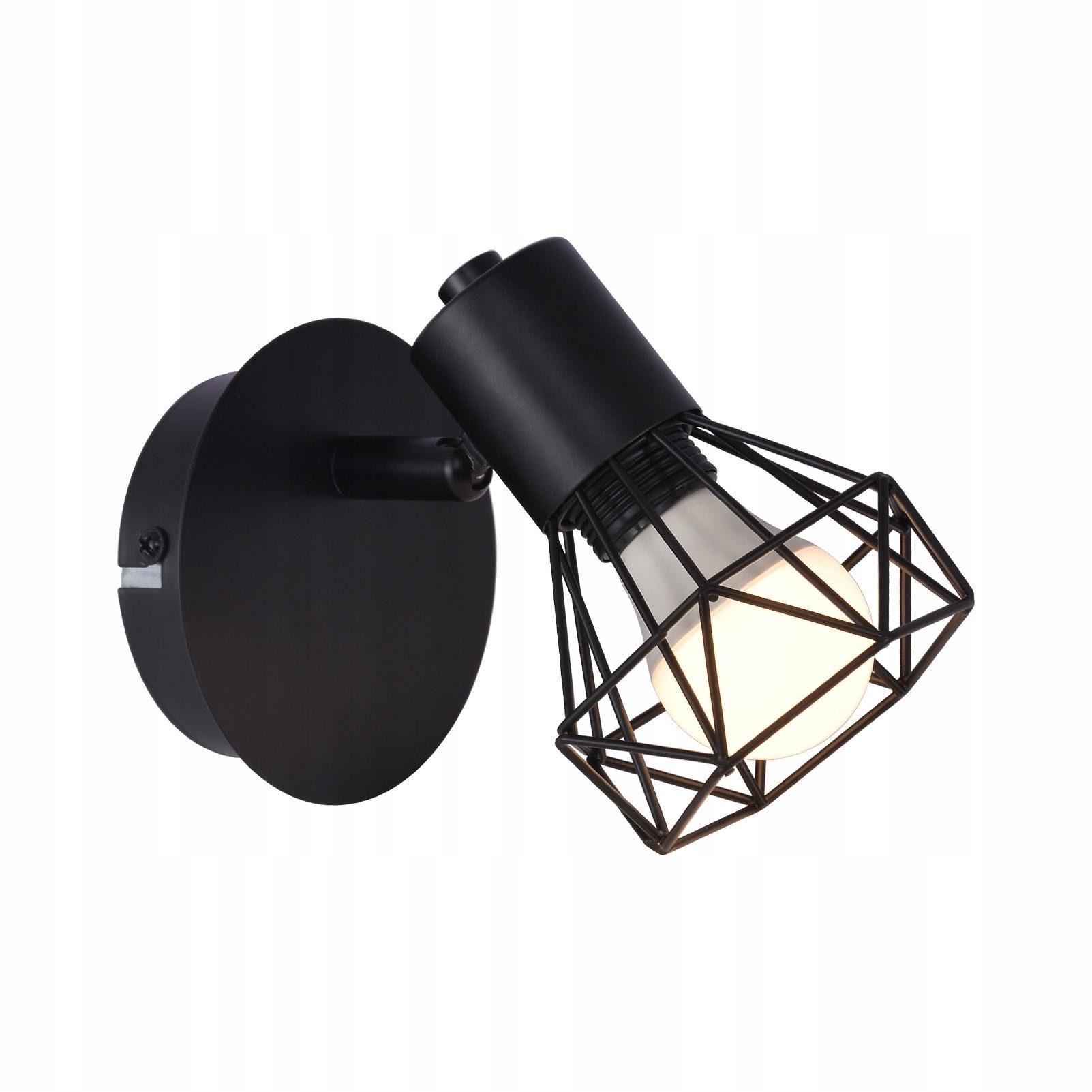 NETTLIFE Loftspotlights, sort, loftspotlight, retro - loftlampe, E14, justerbar, 1 lampe, 350°, 40w