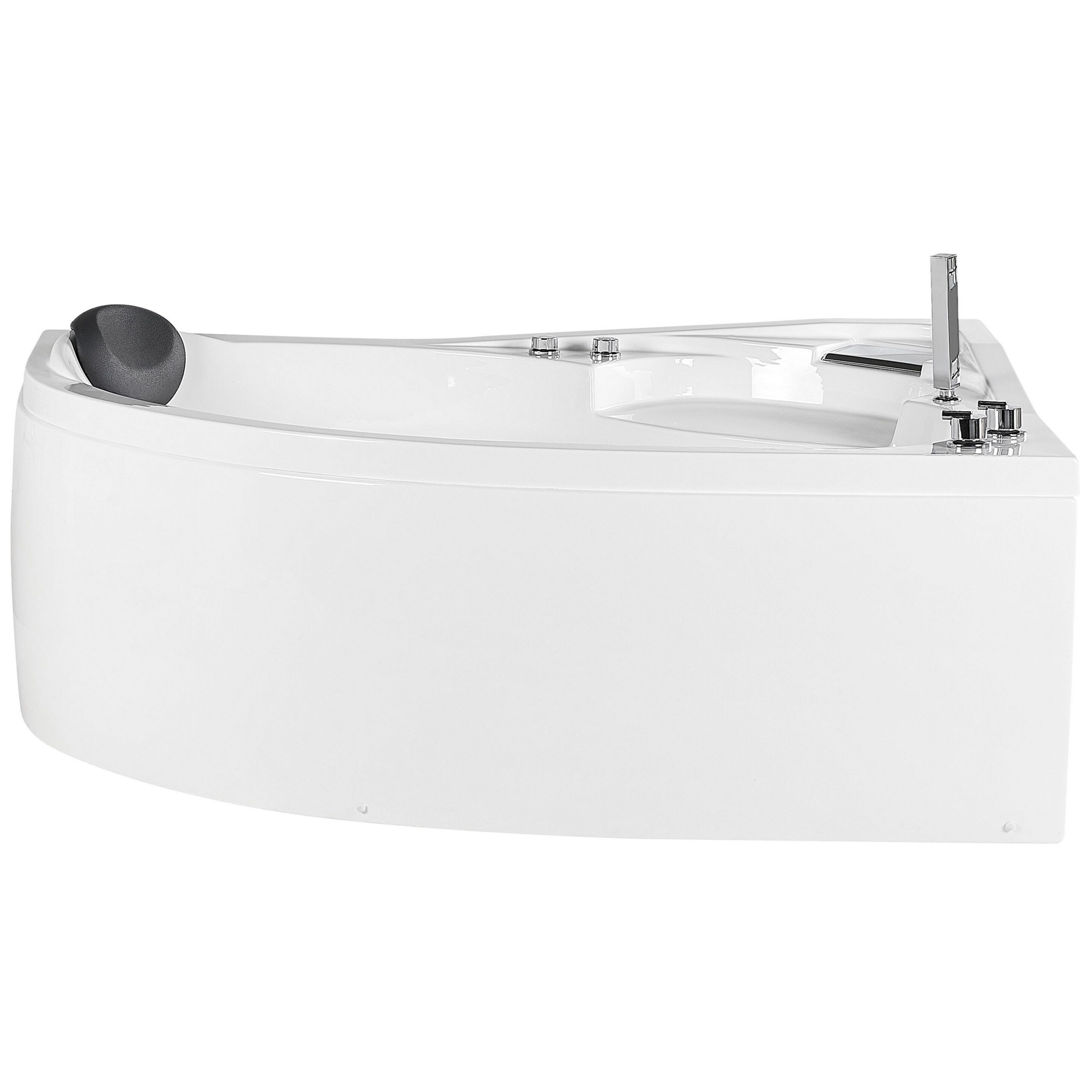 Hjørne-boblebad med LED NEIVA 150 x 100 cm Hvid Venstrevendt