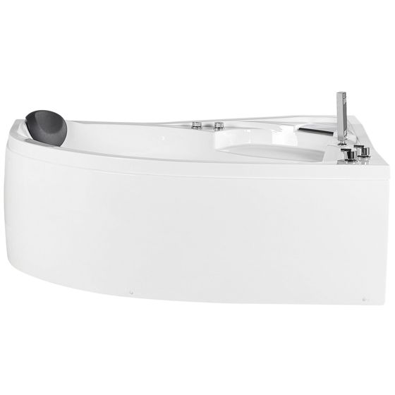 Hjørne-boblebad med LED NEIVA 150 x 100 cm Hvid Venstrevendt