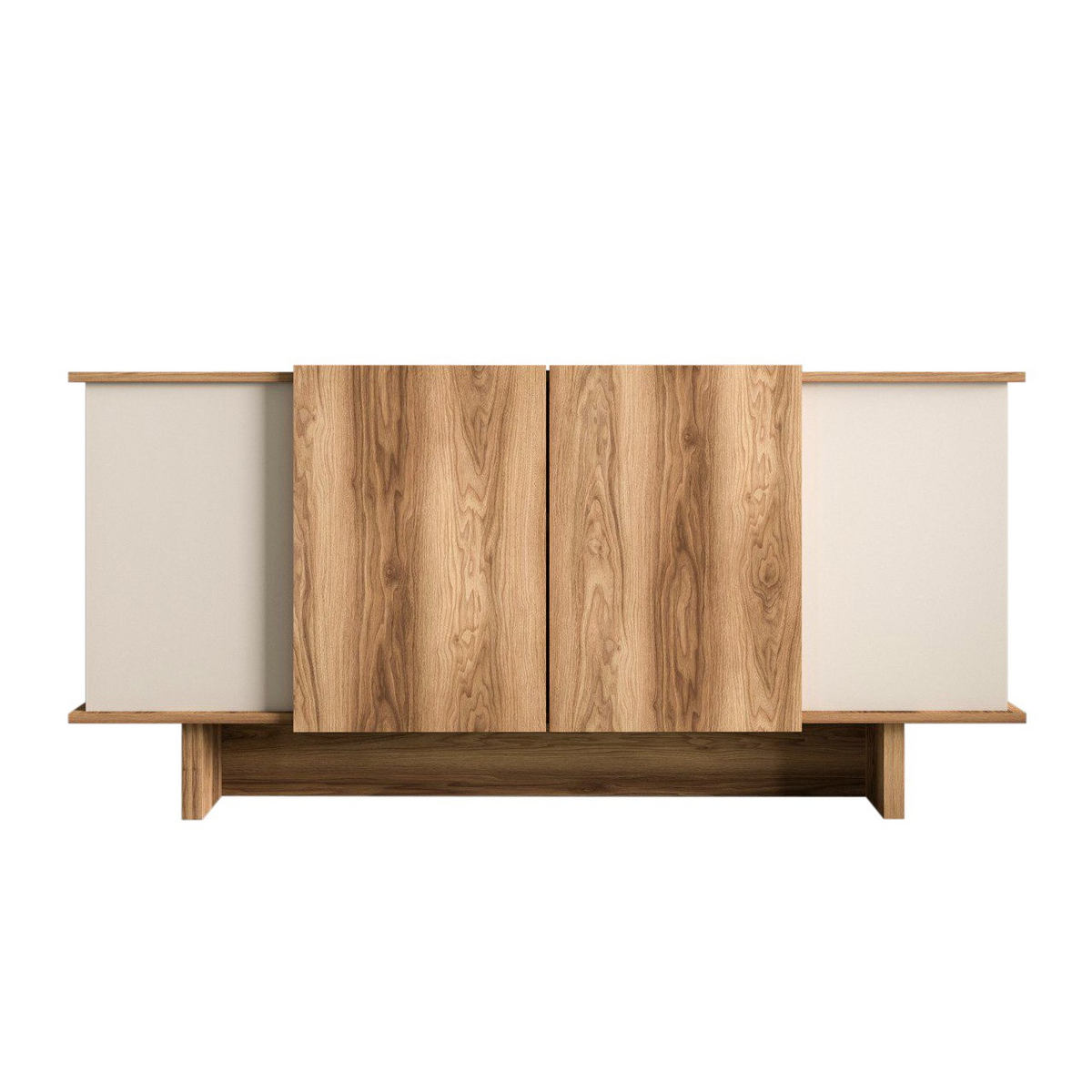 Norda Design Moderne konsolbord med hylder, 180 x 81 x 40 cm | 100% melaminbelagt spånplade | vægmonterbar, skandinavisk design