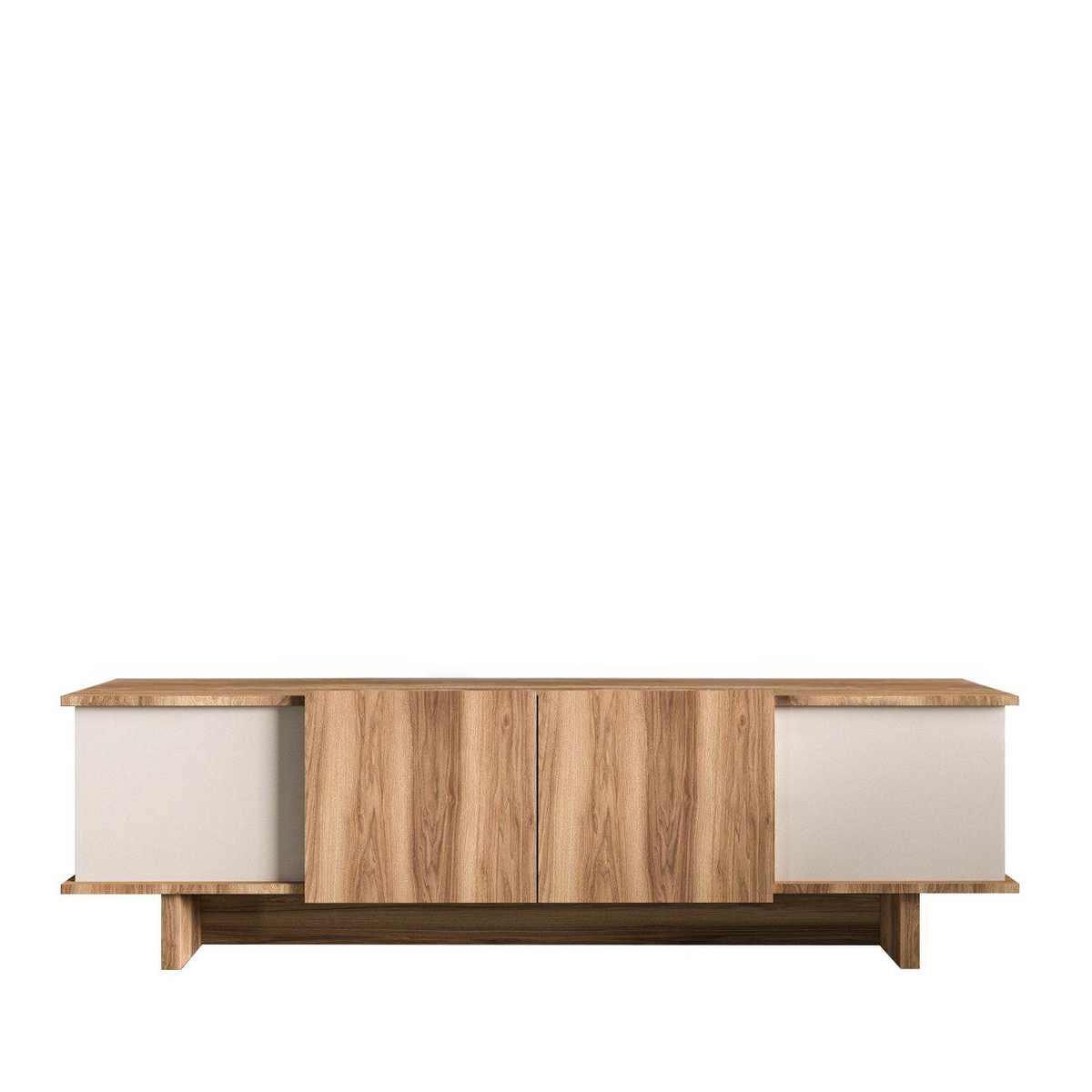 Norda Design Moderne TV-bord med mulighed til vægmontering, 180 x 50 x 33 cm | 100% melaminbelagt spånplade | stilfuld design med flere hylder