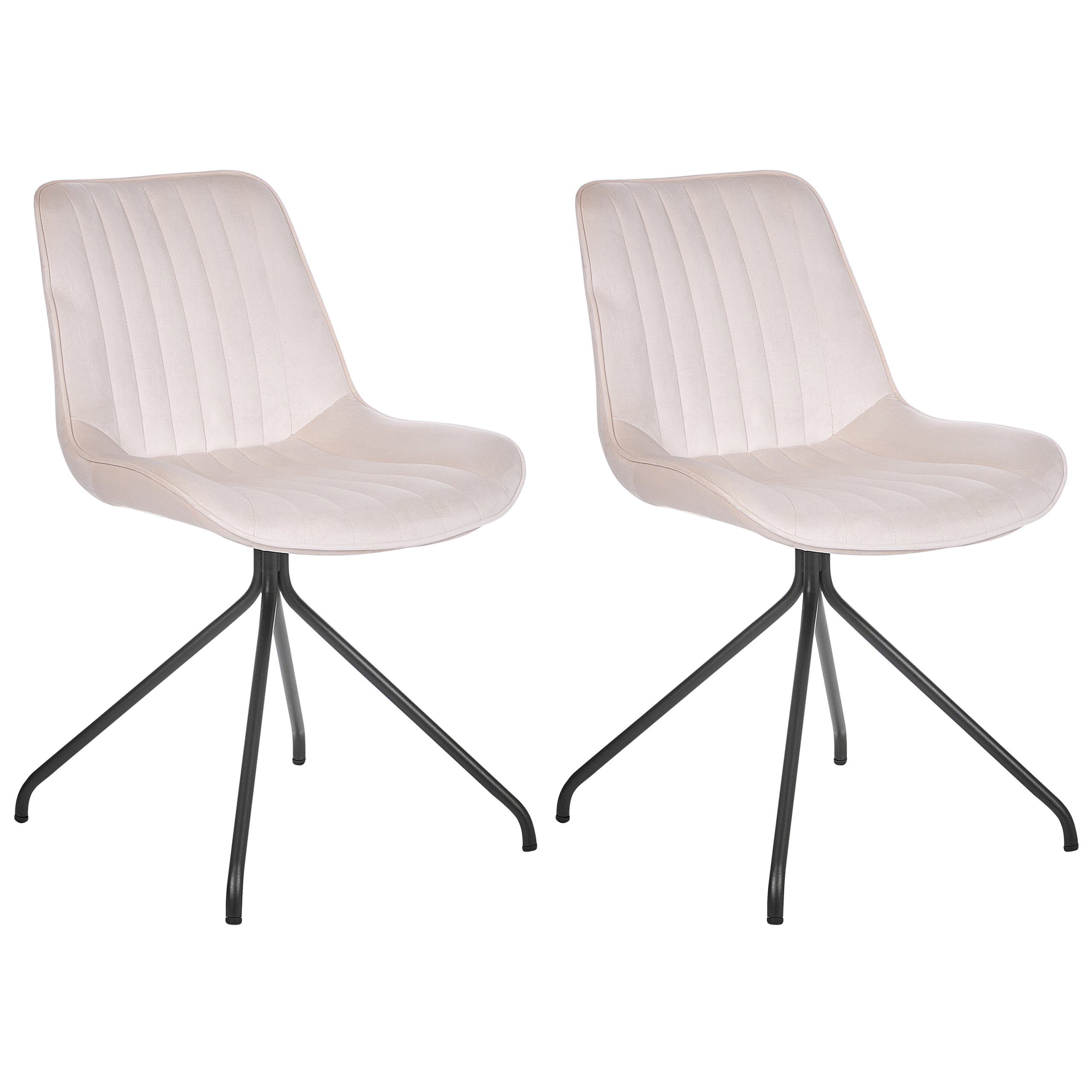Sæt med 2 spisebordsstole NAVASOTA Velour Beige