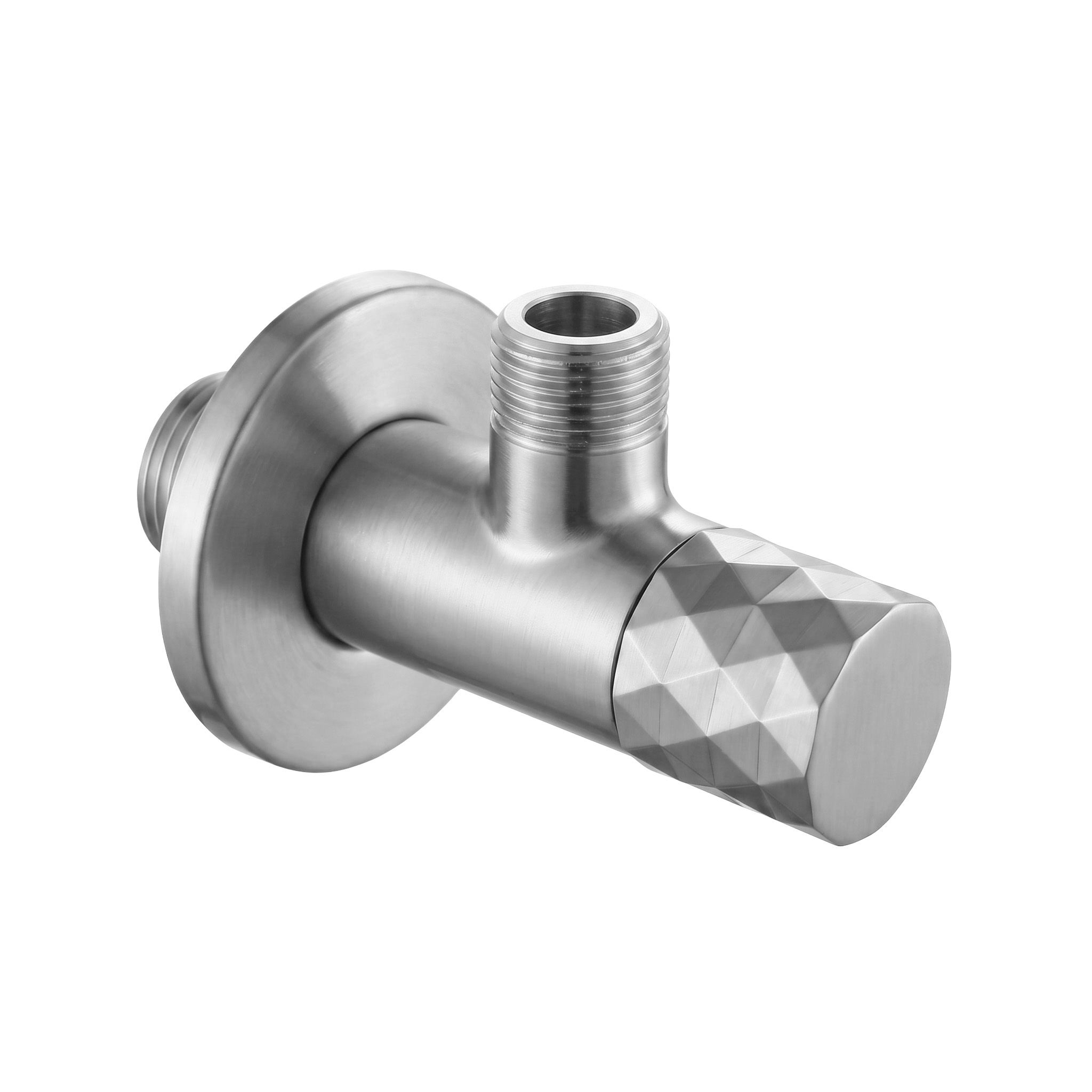 REA vinkelventil Diamond 03 1/2" x 3/8" , Børstet stål, 6,8x5x4cm
