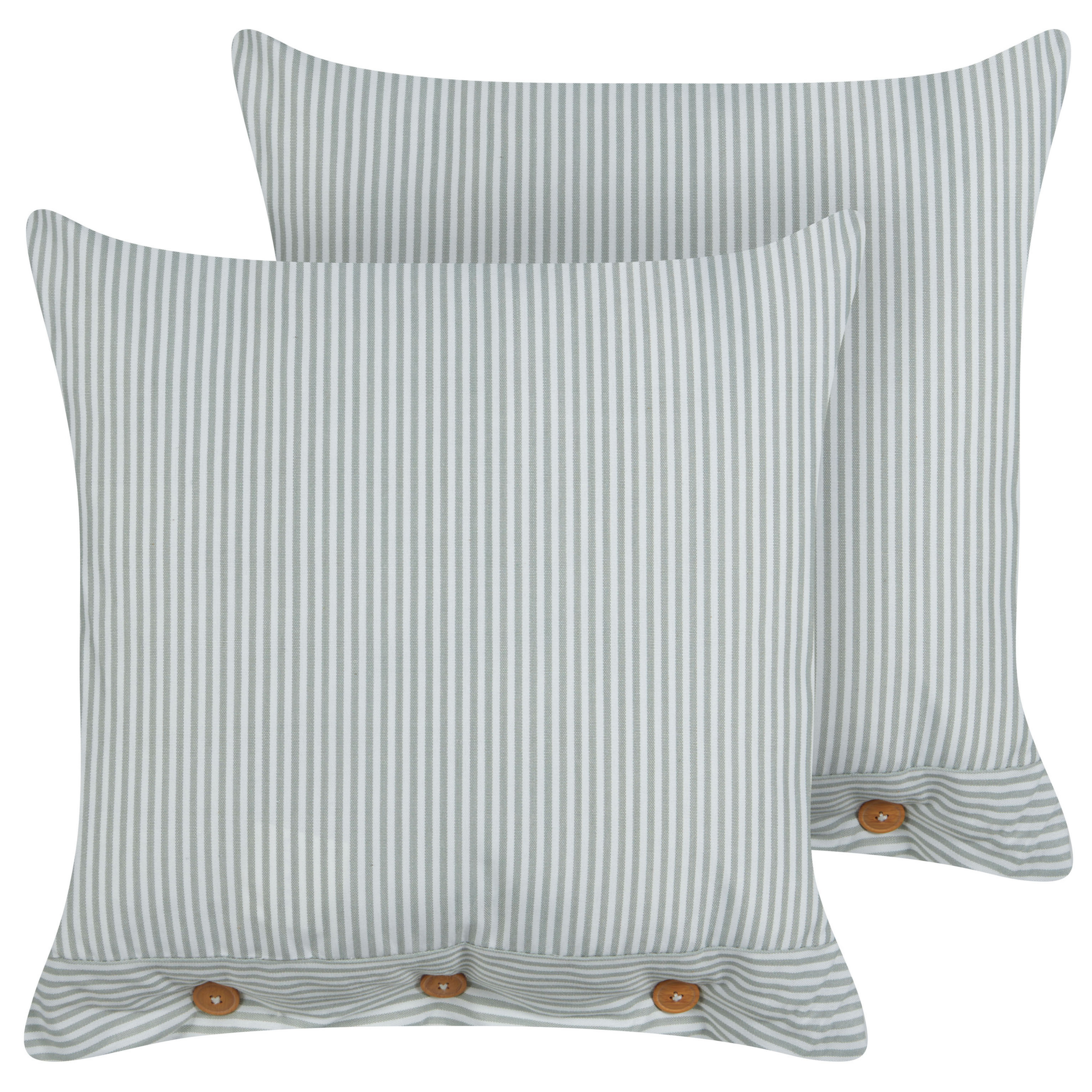 Sæt af 2 pyntepuder SEBRINE 45 x 45 cm Mintgrøn Stribet mønster