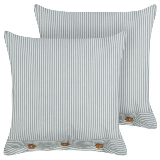 Sæt af 2 pyntepuder SEBRINE 45 x 45 cm Mintgrøn Stribet mønster