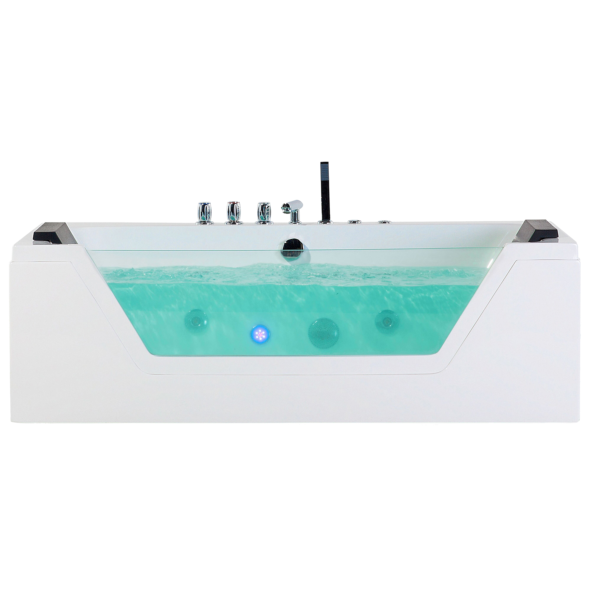 Hjørne-boblebad med LED SAMANA 153 x 71 cm Hvid