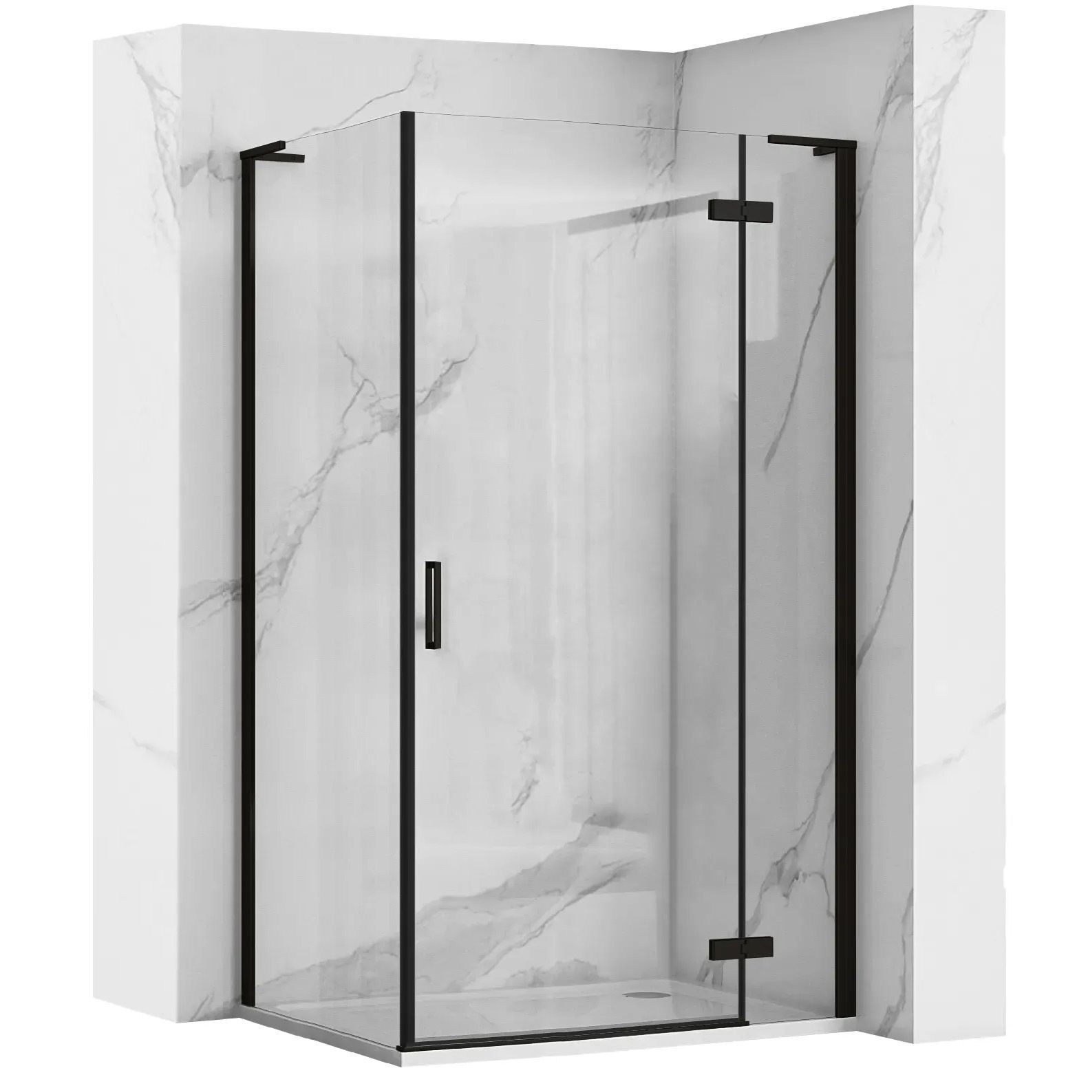 REA brusekabine HUGO 100x80 Sort, 100x80x200,5cm