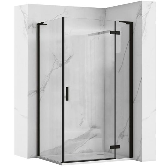 REA brusekabine HUGO 100x80 Sort, 100x80x200,5cm