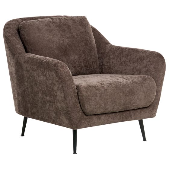 Lænestol EIBY Chenille Mørkebrun