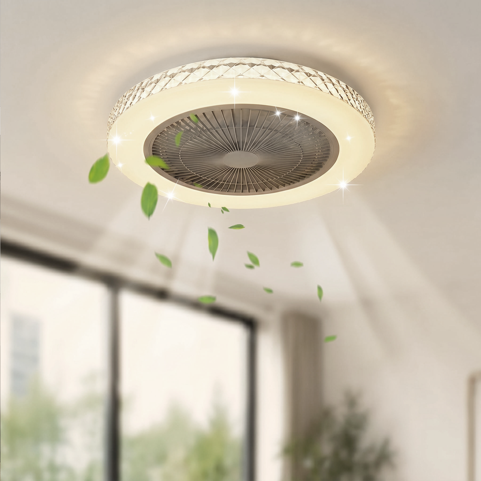 NETTLIFE - loftsventilator LED - med belysning og fjernbetjening - støjsvag, 48,5 cm, dæmpbar, timerfunktion