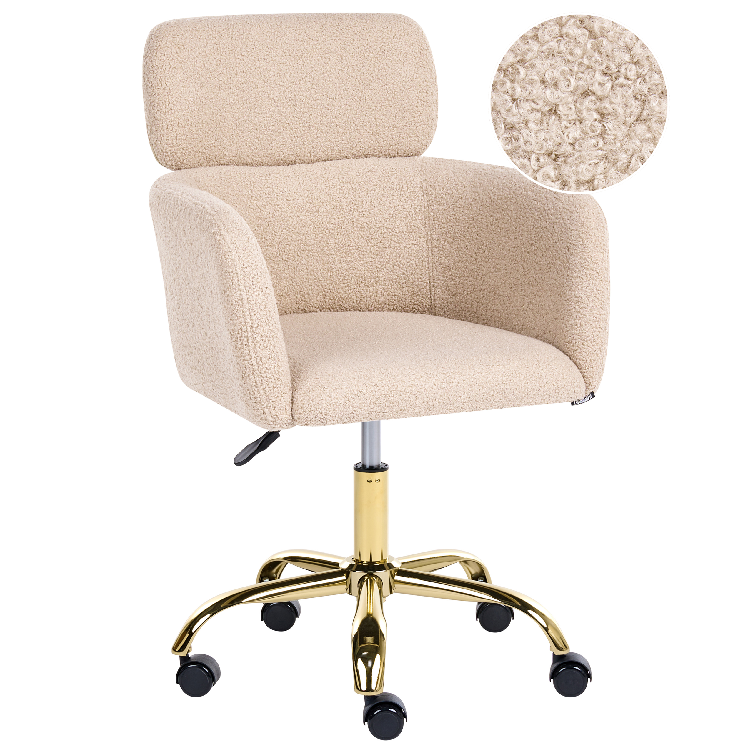 Skrivebordsstol ALENA Boucle Lys Beige