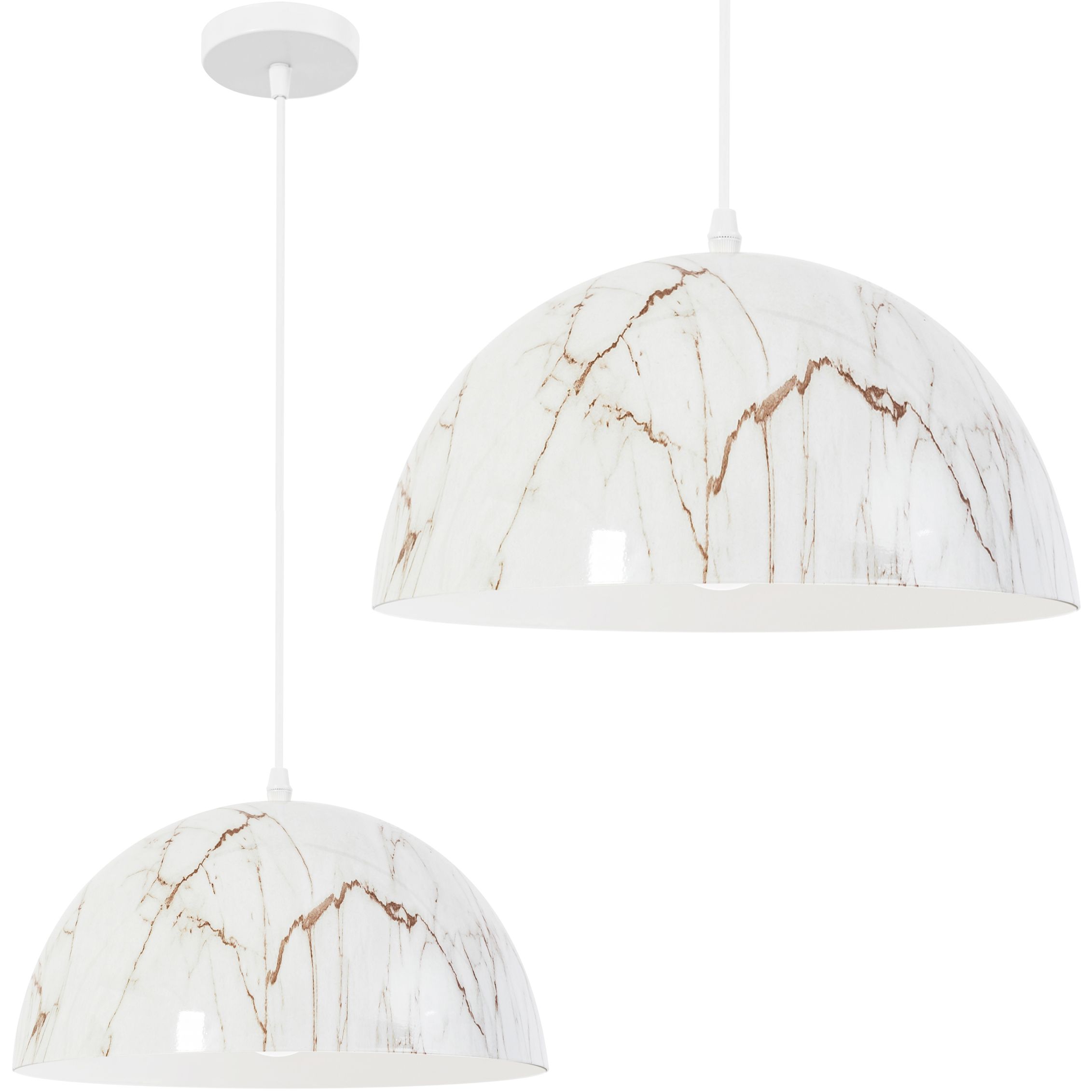 TOOLIGHT hængende loftlampe APP911-1CP MARBLE 30CM Hvid 15x30x85cm