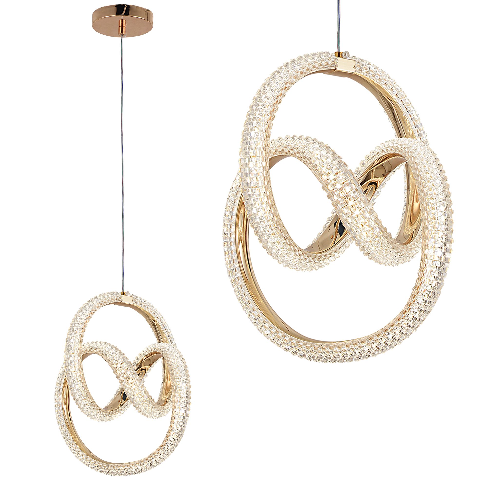 TOOLIGHT hængende loftlampe G068-CP LED Guld 131,5x22x29cm