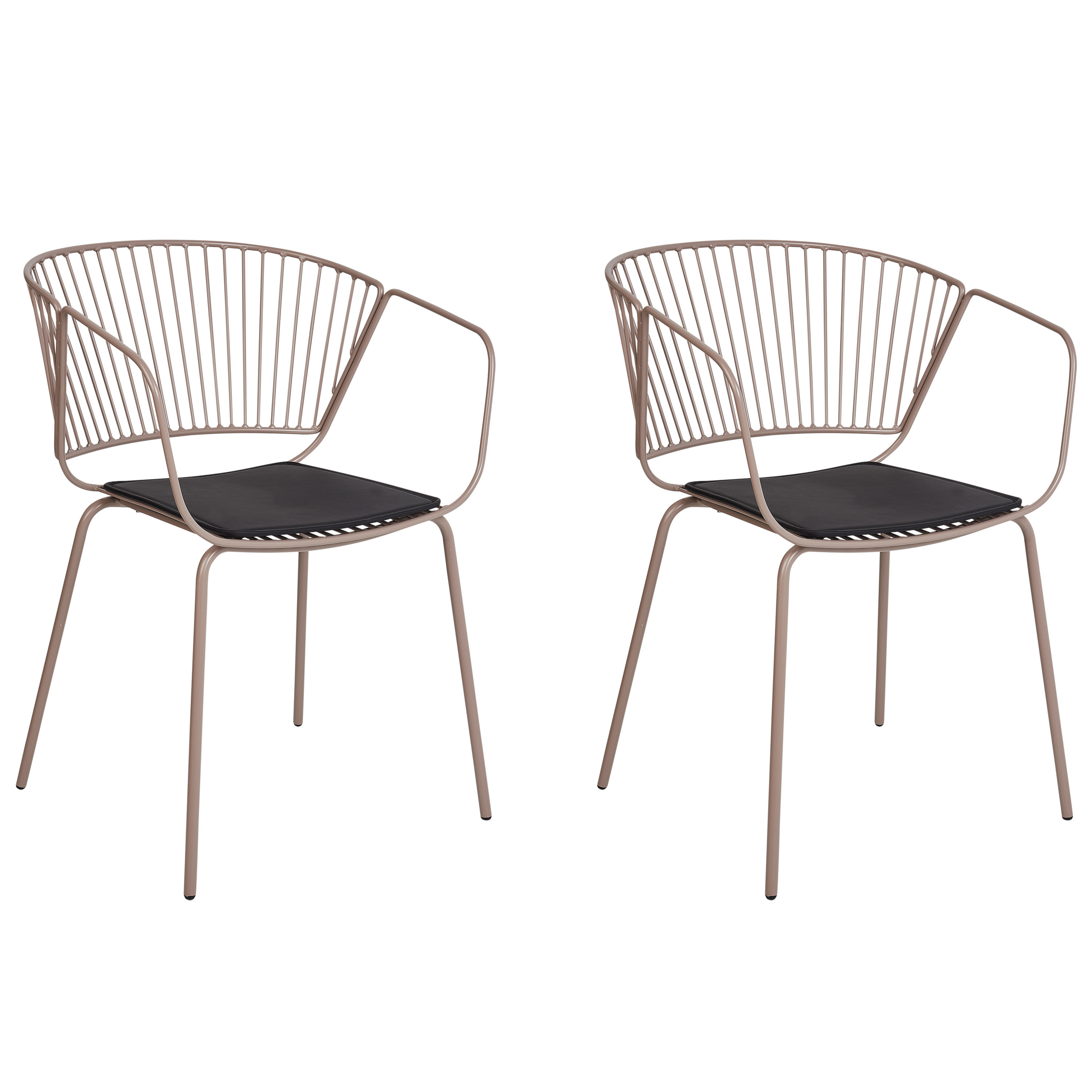 Sæt med 2 spisebordsstole RIGBY Metal Beige