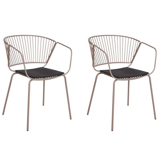 Sæt med 2 spisebordsstole RIGBY Metal Beige