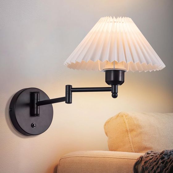 NETTLIFE Vintage - indendørs væglampe: E27, Retro - lampeskærm, justerbar, væglampe, 40W, maks. hvid, uden, pære