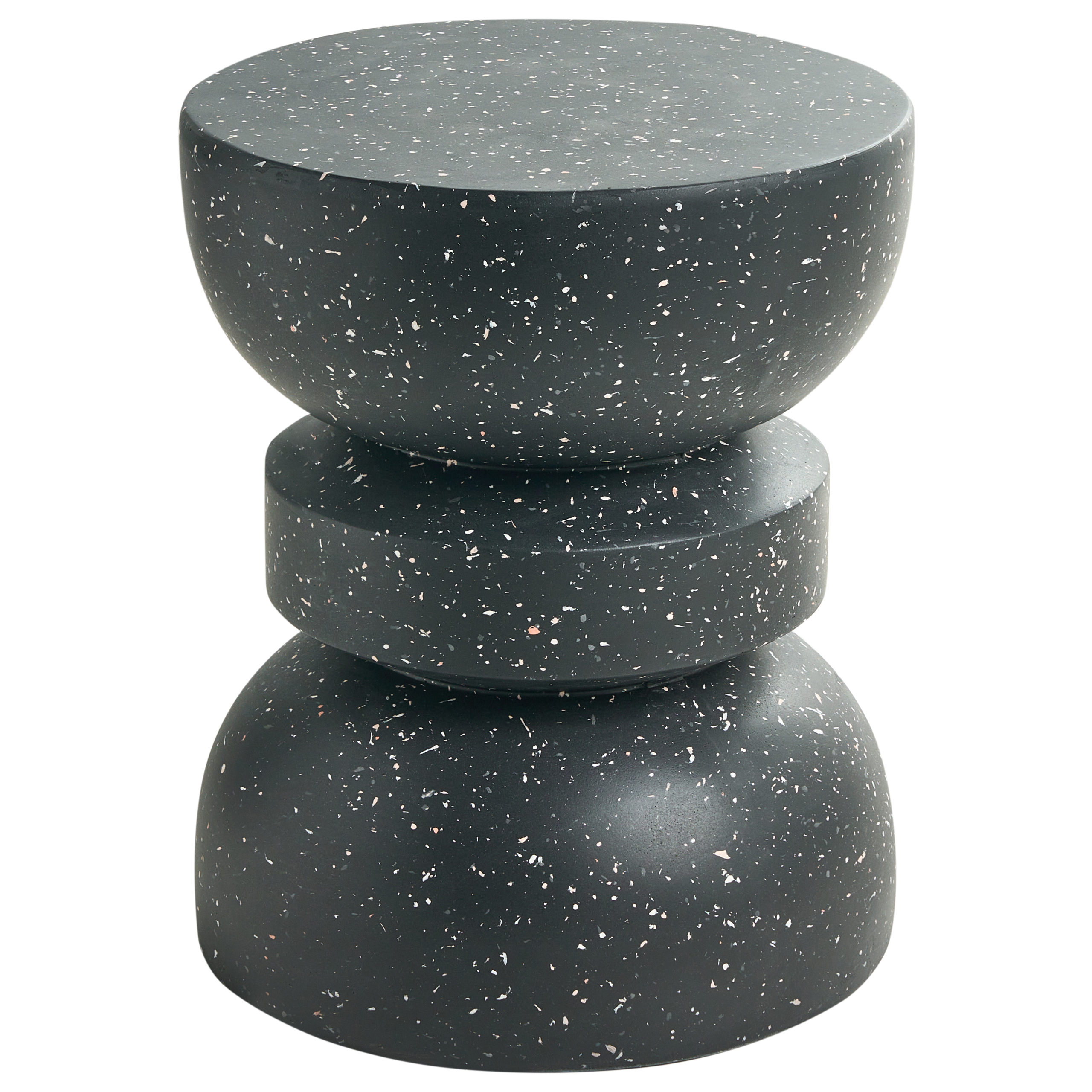 Bord FALIRO 37 cm 37 cm Terrazzo effekt Sort