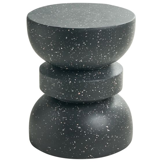 Bord FALIRO 37 cm 37 cm Terrazzo effekt Sort