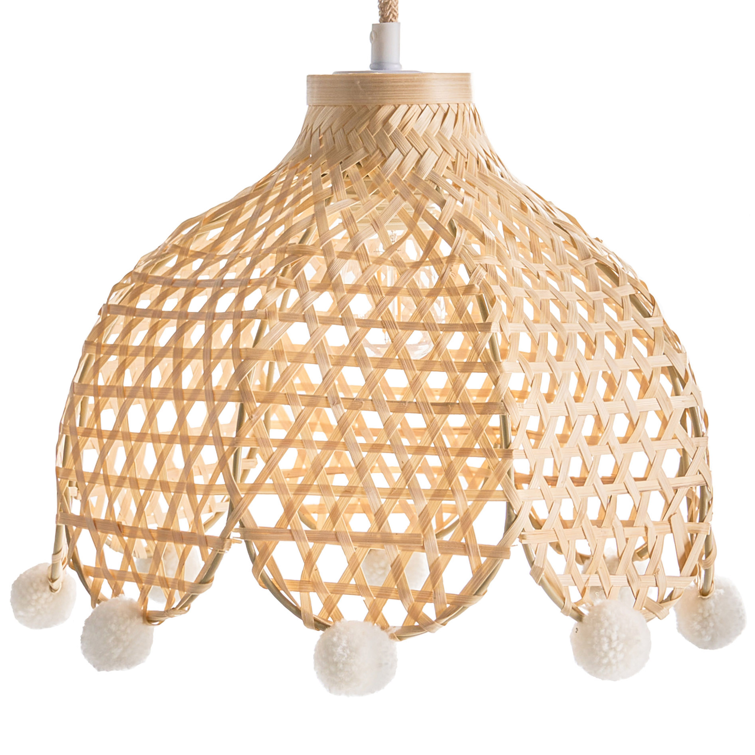 Loftlampe MANYAME Rattan Naturlig