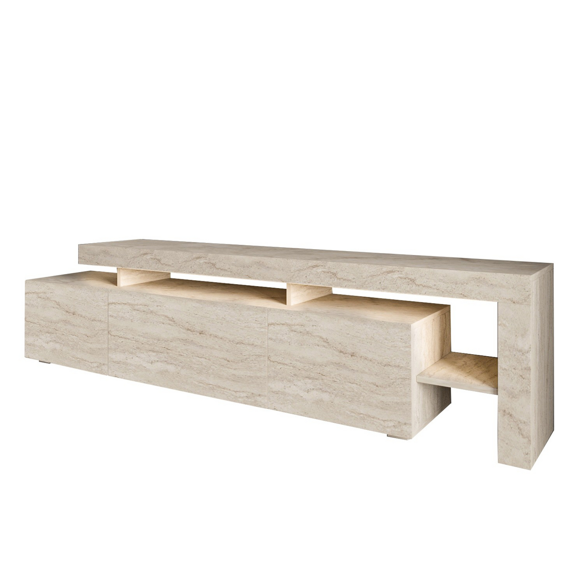 Norda Design Moderne TV-bord med LED-lys, 192 cm | 100% melaminbelagt, 18 mm tyk | stilfuldt og funktionelt design
