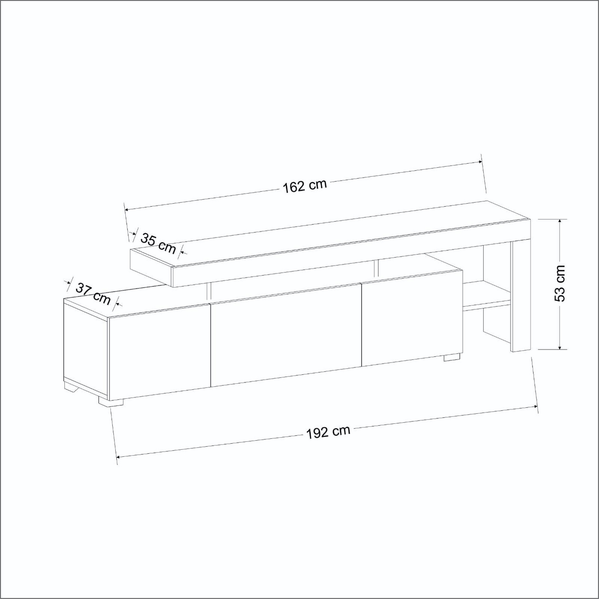 Norda Design TV-bord Beliz Beliz TV-bord 37 x 192 x 53 cm