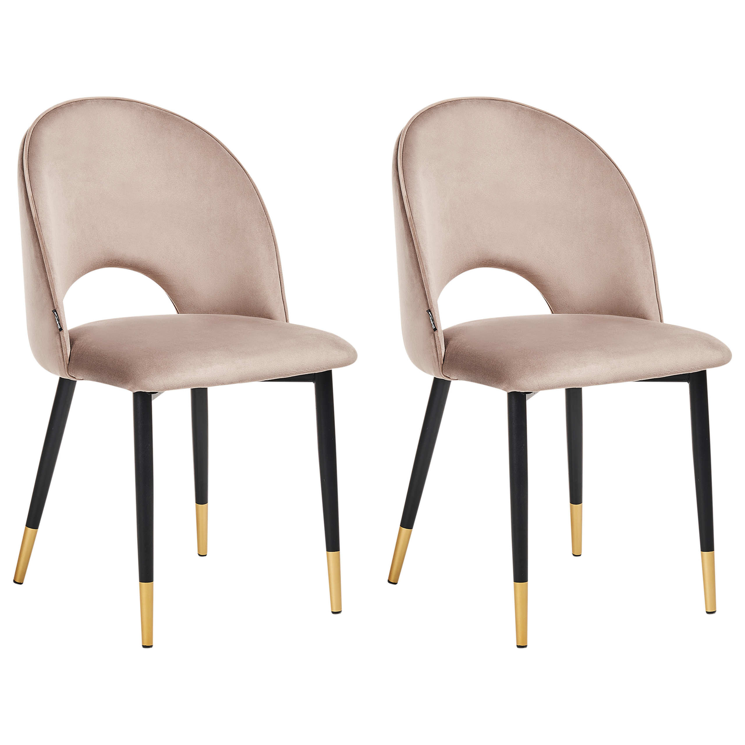Sæt med 2 spisebordsstole MAGALIA Velour Brungrå