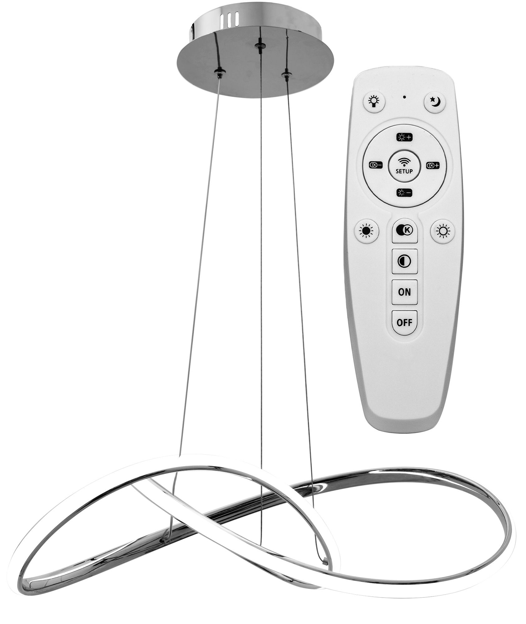 TOOLIGHT hængende loftlampe APP393-CP LED Krom 14,5x55x90cm