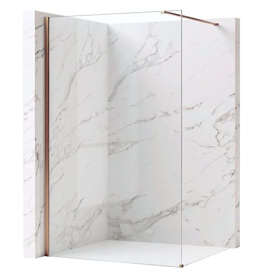 REA brusevæg Flexi Transparent 130 Børstet kobber, 120x130x195cm