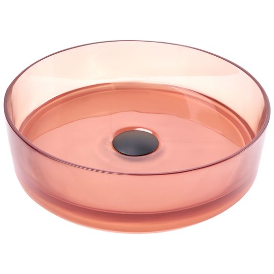 Vask til bordplade TOLOSA ⌀ 36 cm Fast overflade Murstensrød