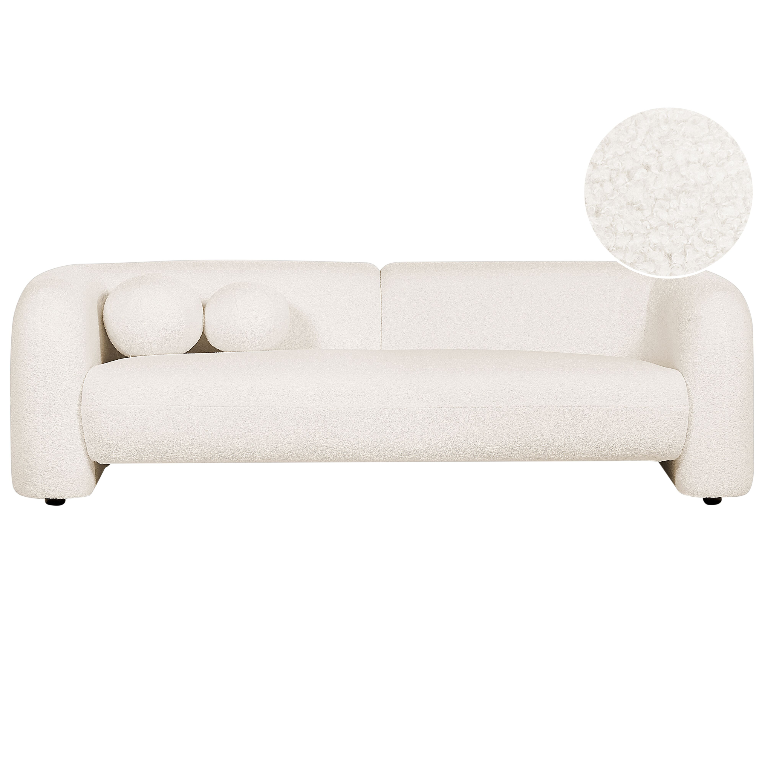 Sofa 3 personers LEIREN Boucle Hvid