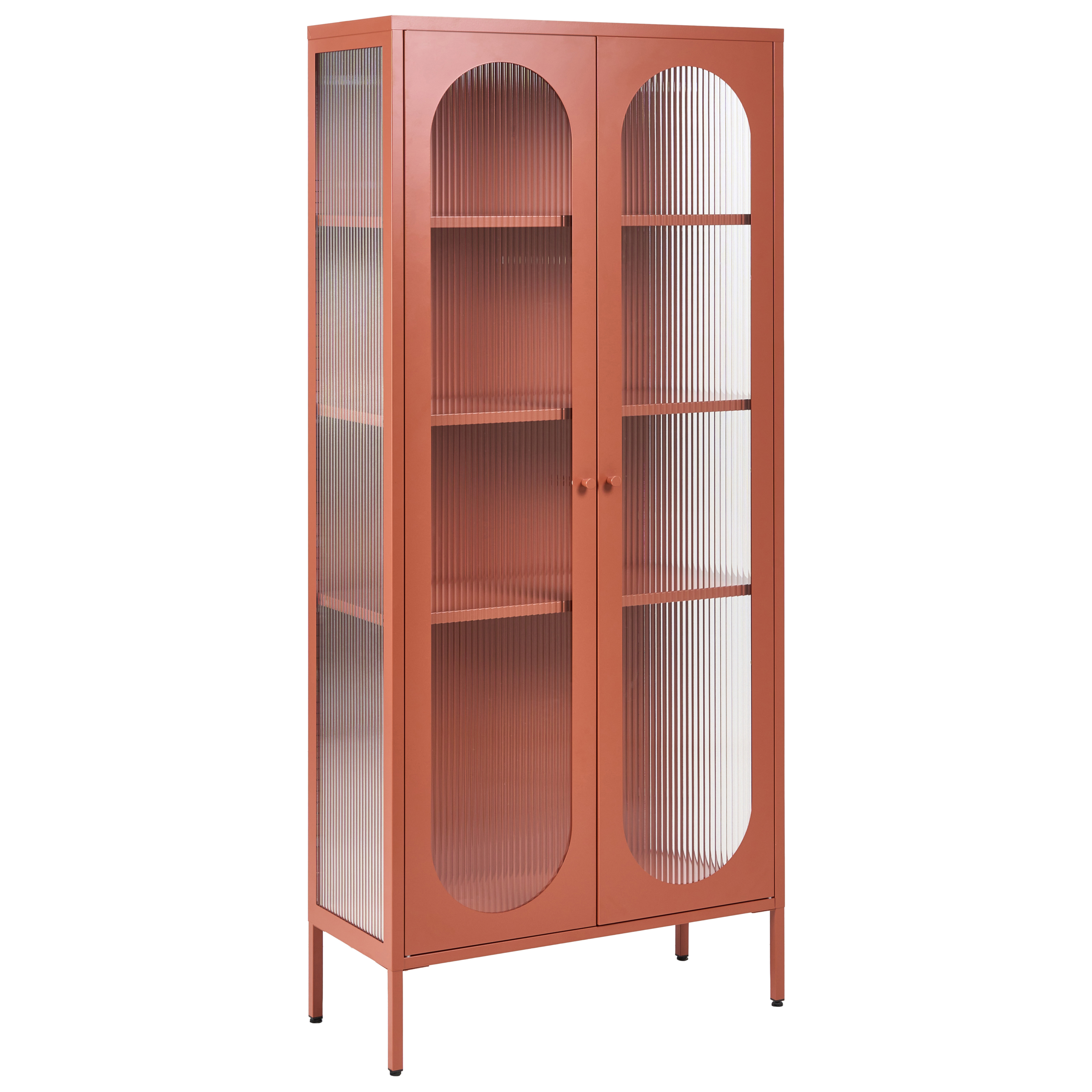 Glas vitrineskab FOXTON 80 cm Metal Guldbrun