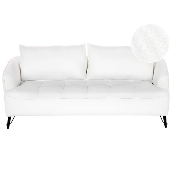 Sofa 3 personers HOBRO Boucle Hvid