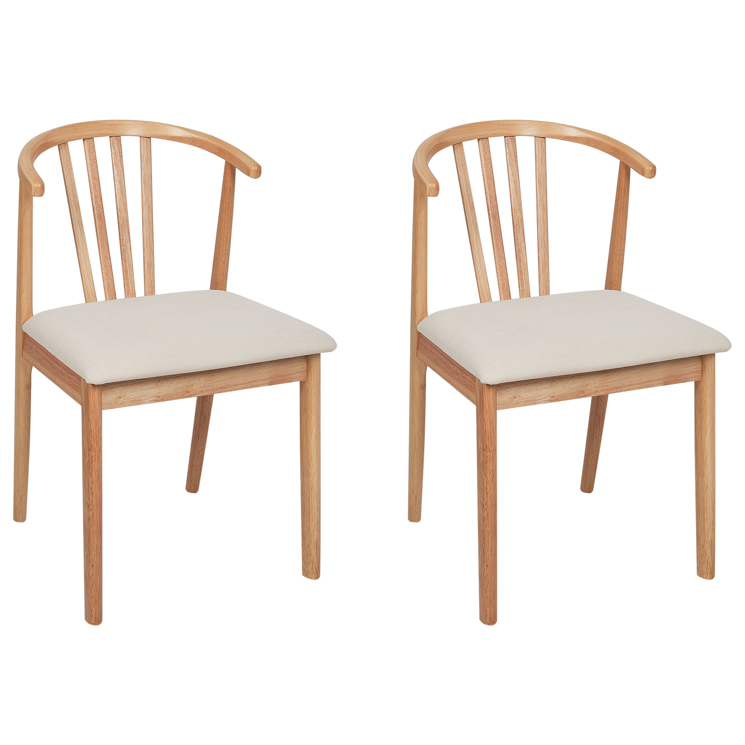 Sæt med 2 spisebordsstole CRAIG Træ Lysebrun/beige