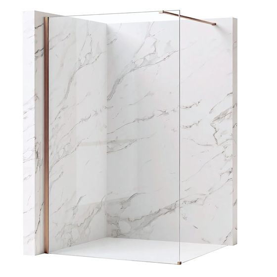 REA brusevæg Flexi Transparent 110 Børstet kobber, 120x110x195cm