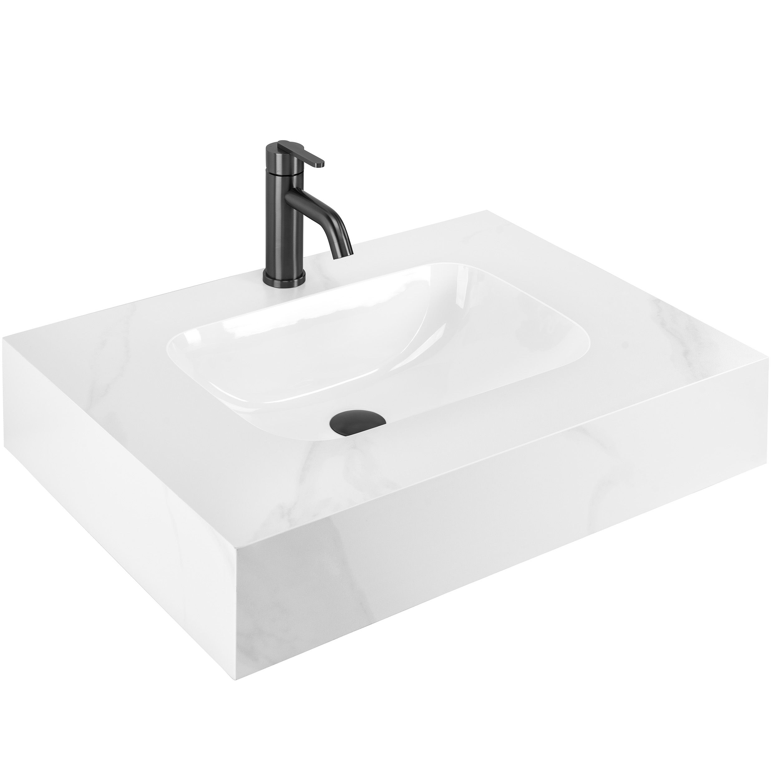 REA væghængt håndvask Aresa Belt White 70 Hvid, 70x50x16,5cm