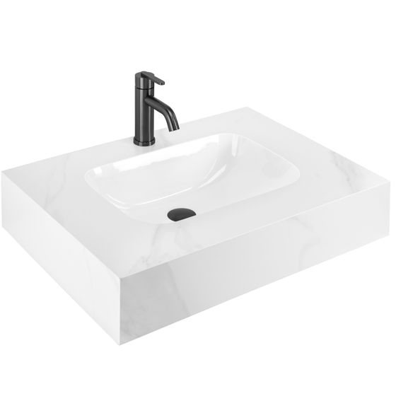 REA væghængt håndvask Aresa Belt White 70 Hvid, 70x50x16,5cm