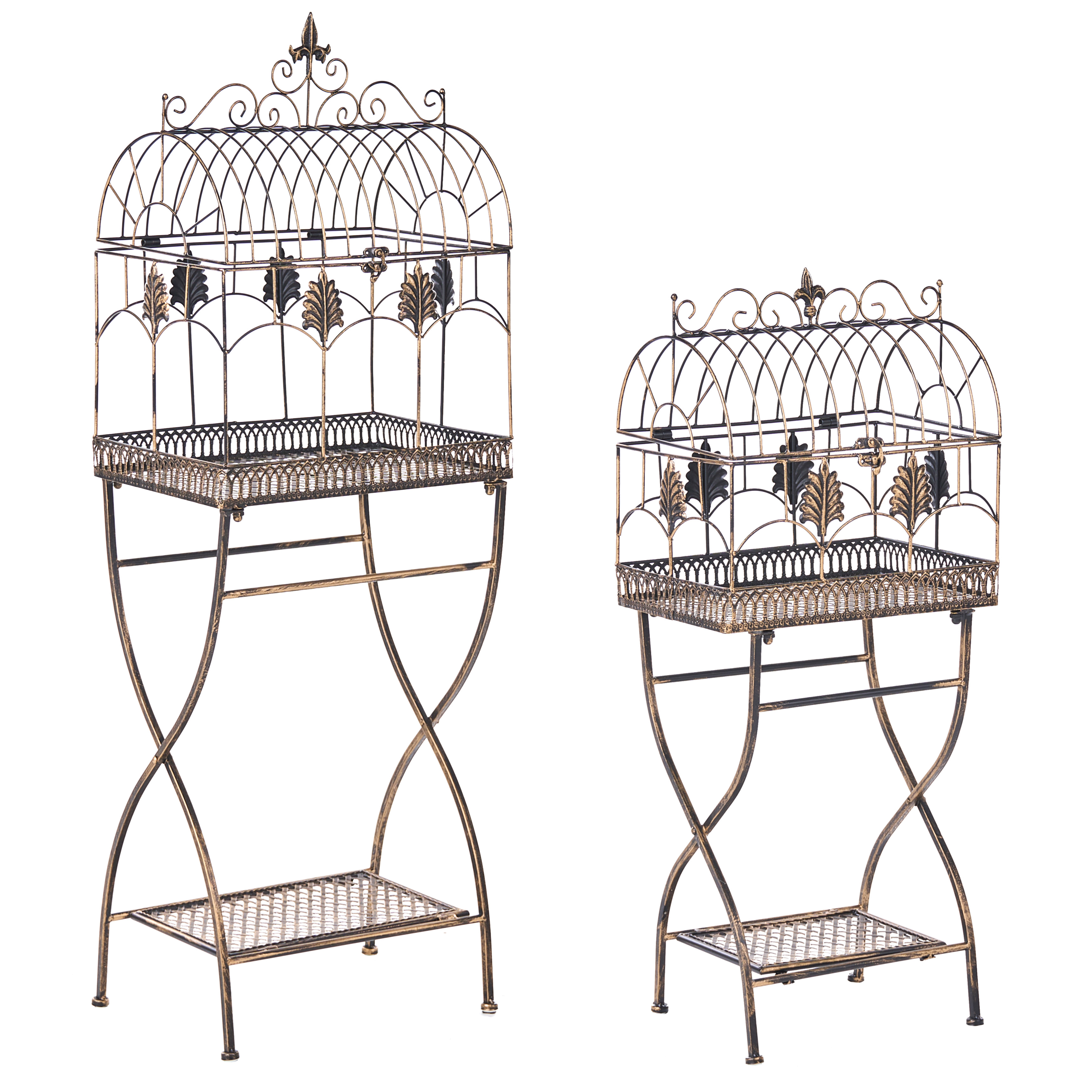 Sæt med 2 reoler SICILY 43/37 cm 122/90 cm Metal Sort