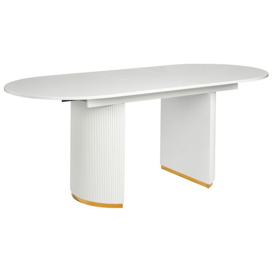 Spisebord med udtræk DULVERTON Hvid 160/200 cm 90 cm